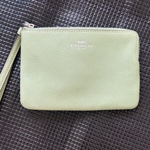 Coach Sage Leather Zip Wristlet